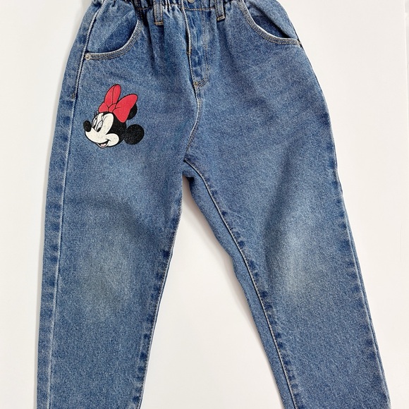Zara Other - ❗️SOLD ❗️ZARA Kids Disney Minnie Mouse Paperbag Waist Baggy Jeans Blue Size 5